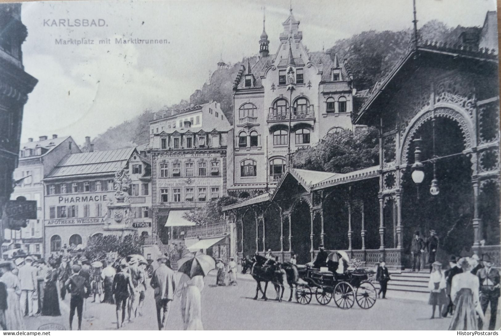 Karlsbad, Marktplatz Mit Marktbrunnen, 1907 - Tschechische Republik