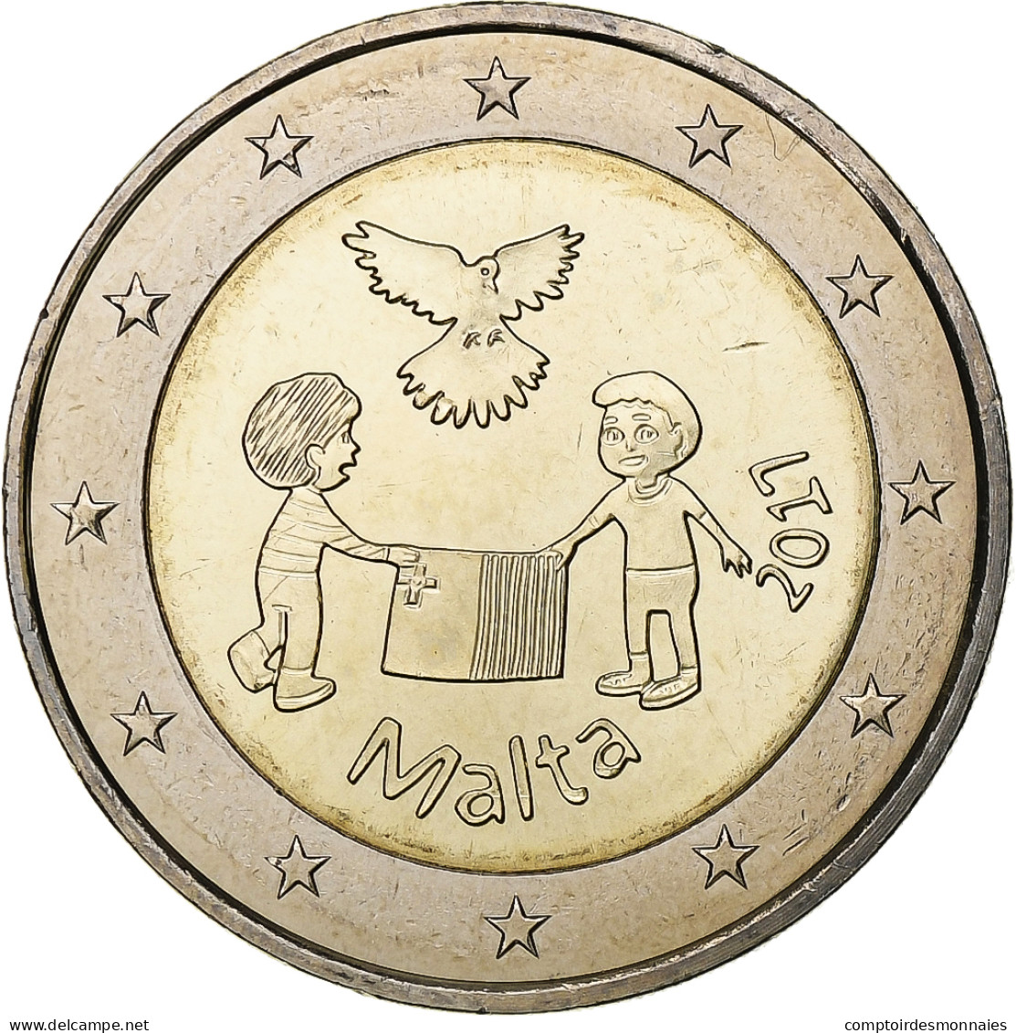 Malte, 2 Euro, 2017, Paris, Bimétallique, SPL - Malte