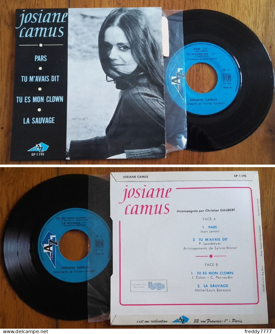 RARE French EP 45t RPM BIEM (7") JOSIANE CAMUS «Pars» +3 (Lang, 1968) - Collectors