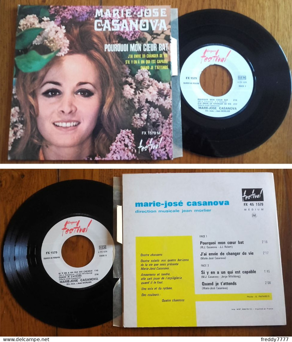 RARE French EP 45t RPM BIEM (7") MARIE JOSEE CASANOVA «Pourquoi Mon Cœur Bat» +3 (Lang, 1969) - Verzameluitgaven