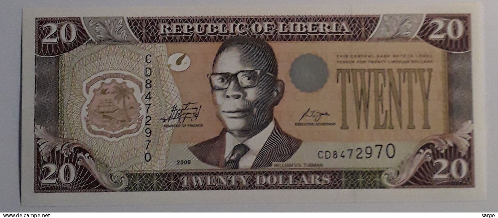 LIBERIA  - 20 DOLLARS - P 28 E (2009) - UNC - BANKNOTES - PAPER MONEY - CARTAMONETA - - Liberia