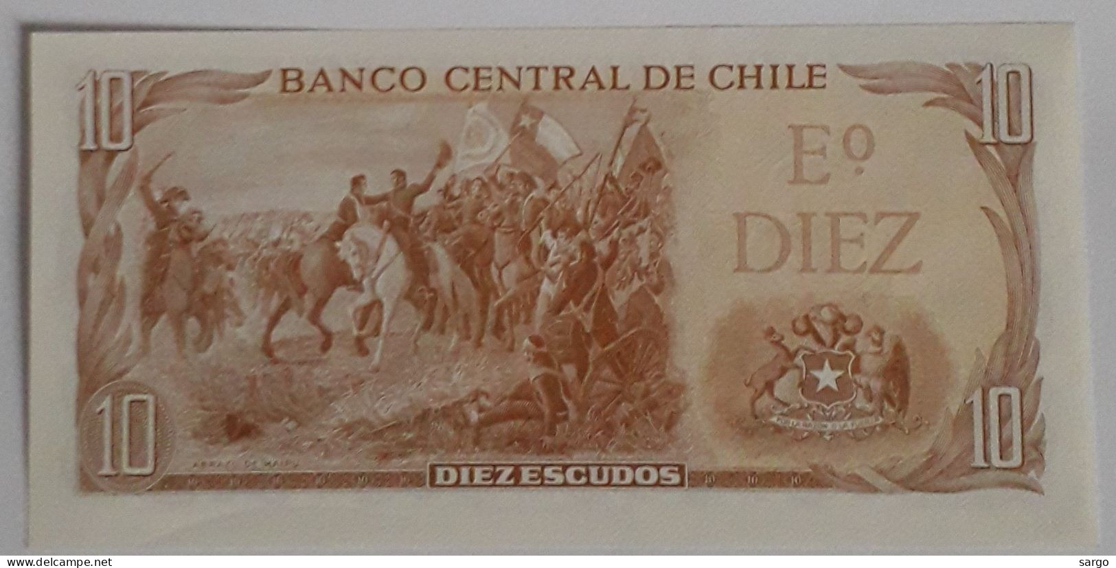 CHILE  - 10 ESCUDOS - P 143 (1973-1975) - UNC - BANKNOTES - PAPER MONEY - CARTAMONETA - - Cile