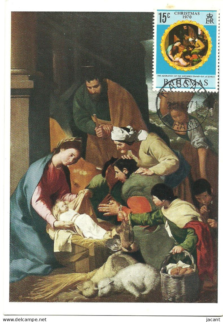 Carte Maximum - Bahamas - Escuela Sevilla Sec XVII - Adoração Dos Pastores - Adoration Of The Sheperds Bergers - Other & Unclassified