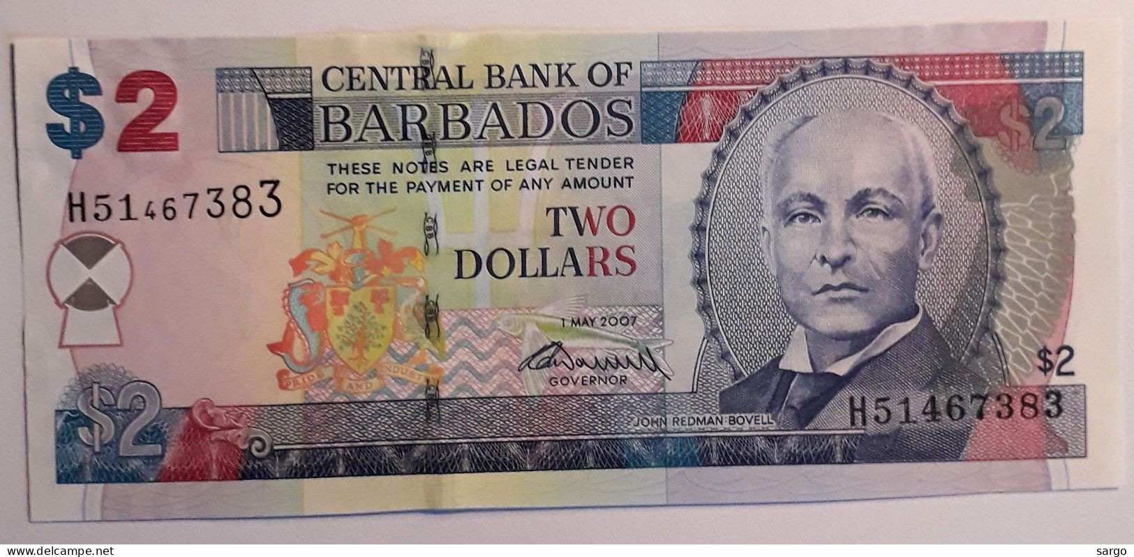 BARBADOS - 2 DOLLARS - 2007- UNC - P 66B - BANKNOTES - PAPER MONEY - CARTAMONETA - - Barbados