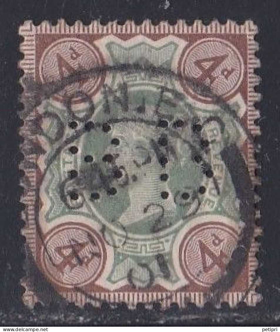 Grande Bretagne - 1887 - 1900  Victoria -    Y&T N °  97  Perforé  BB  Oblitéré - Perforés