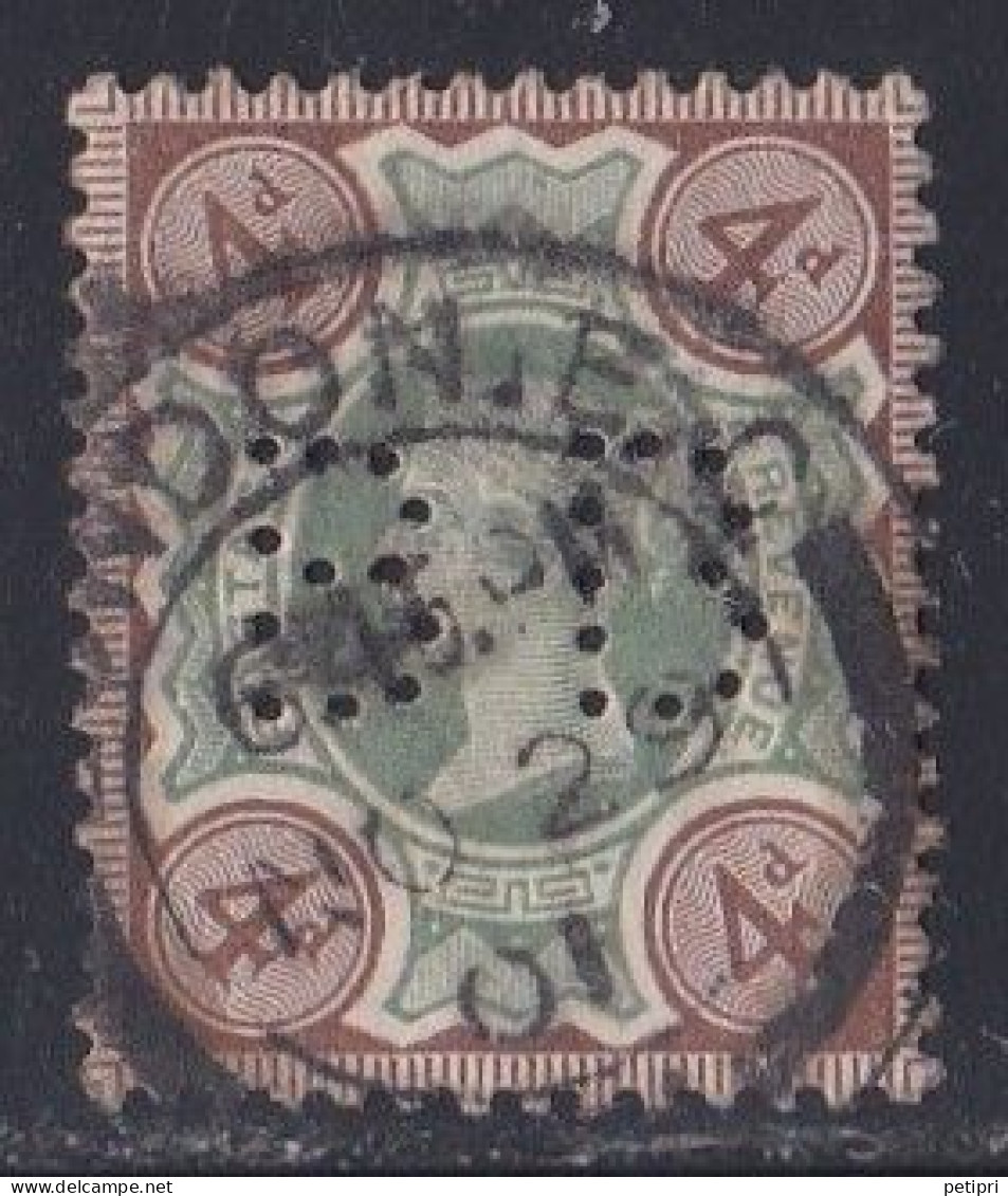 Grande Bretagne - 1887 - 1900  Victoria -    Y&T N °  97  Perforé  BB  Oblitéré - Perfins