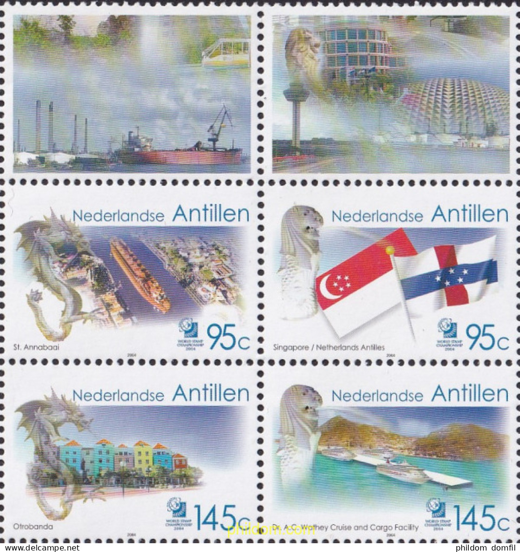 149229 MNH ANTILLAS HOLANDESAS 2004 SINGAPORE 2004. EXPOSICION FILATELICA INTERNACIONAL - Antilles