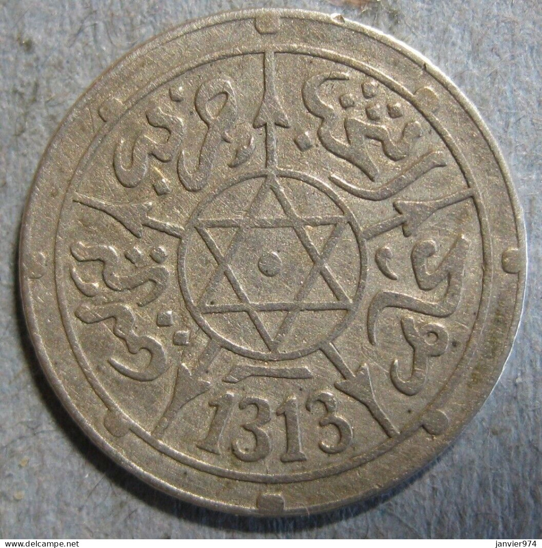 Maroc. 1/2 Dirham (1/20 Rial) AH 1313 - 1896 Berlin , En Argent, Lec# 103 - Y# 9.1 - Maroc