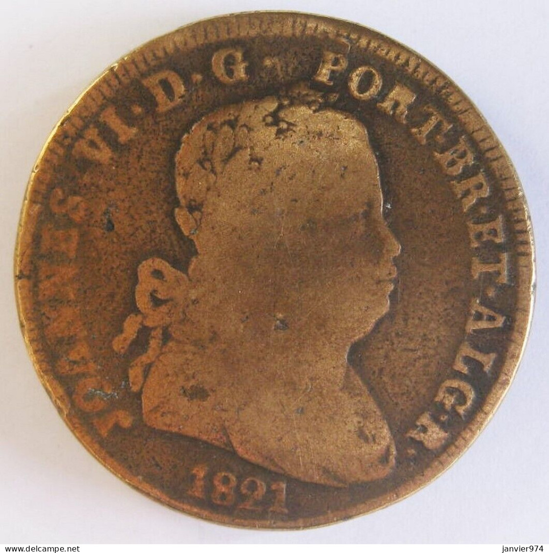 Portugal. 40 Reis 1821 João VI, En Bronze, KM# 370 - Portugal
