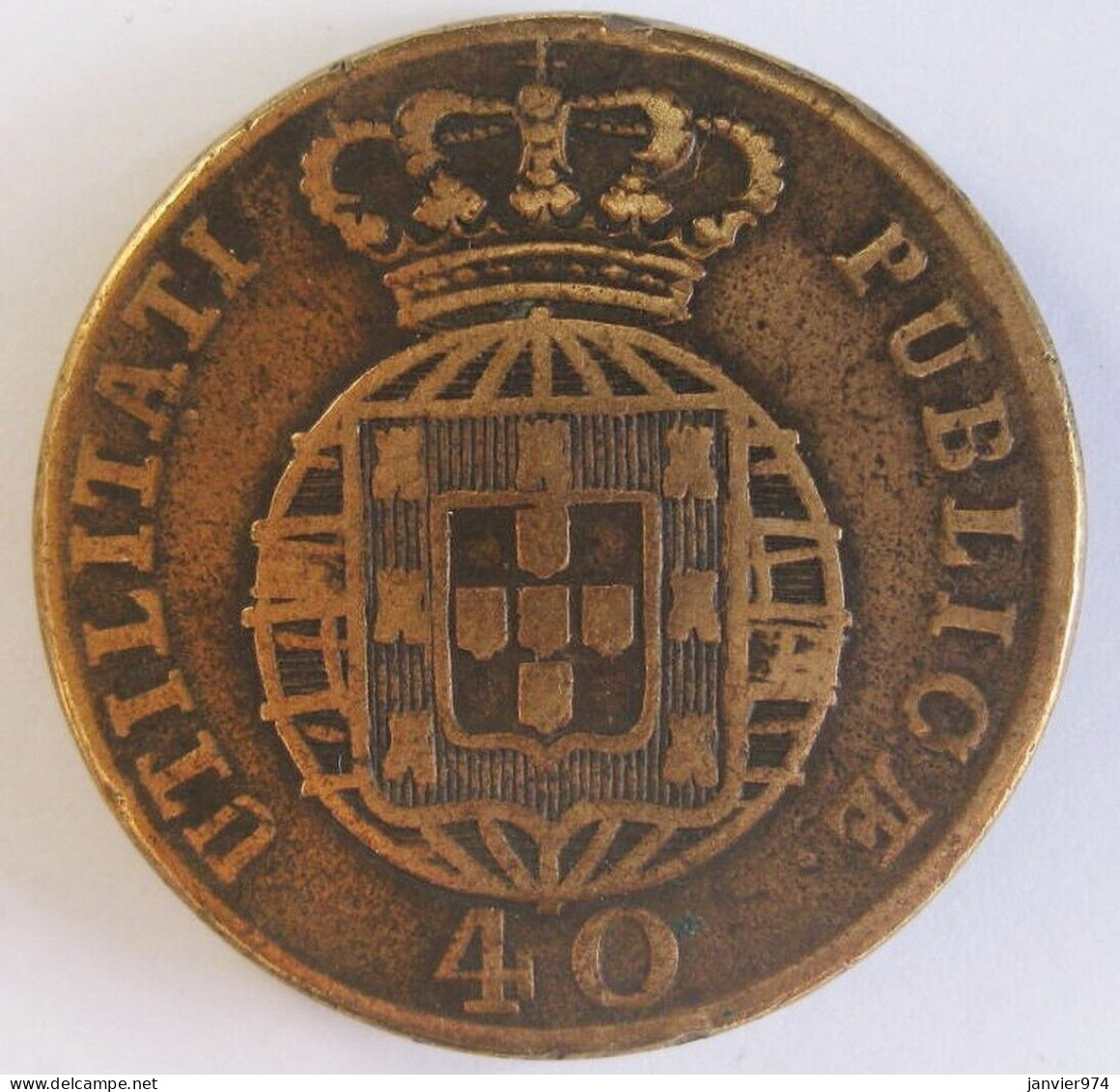 Portugal. 40 Reis 1821 João VI, En Bronze, KM# 370 - Portugal