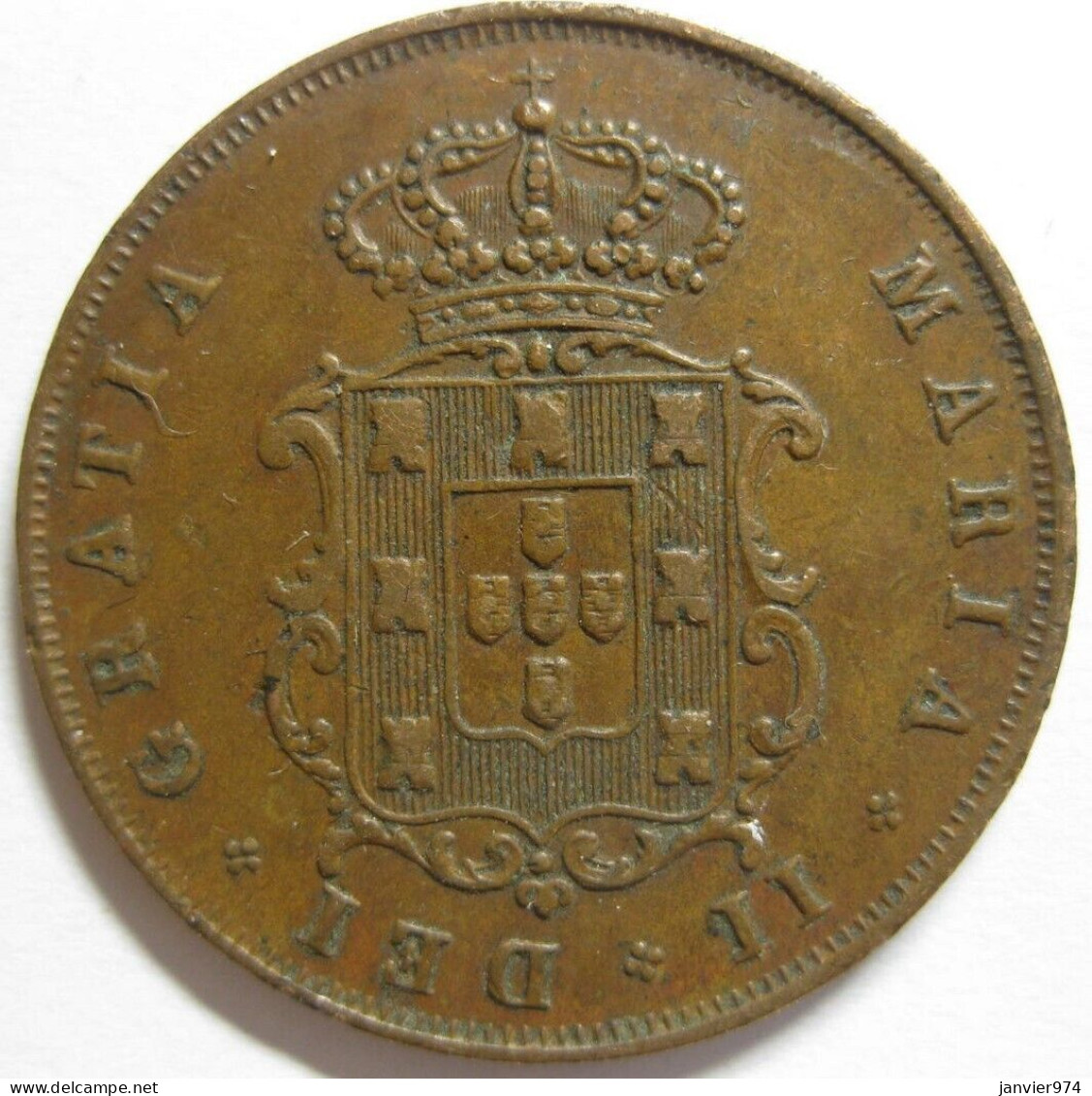 Portugal 5 Reis 1848 Maria II , En Cuivre, KM# 480 - Portugal