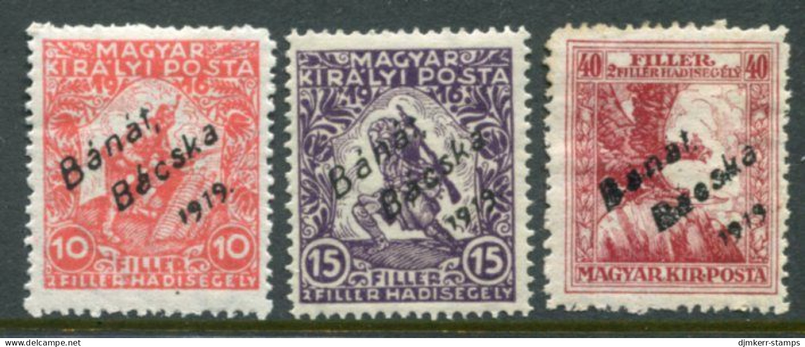 BANAT BACSKA 1919 Overprint On War Charity. MH / *.  Michel 3-5 - Banat-Bacska