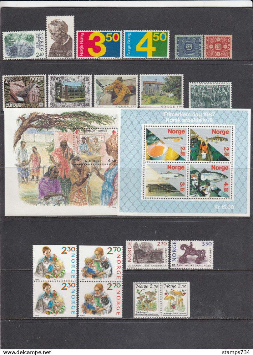 Norway 1987 - Jahrgang Unkomplett (fehlt Mi-Nr. 981/83), MNH** (scan) - Unused Stamps