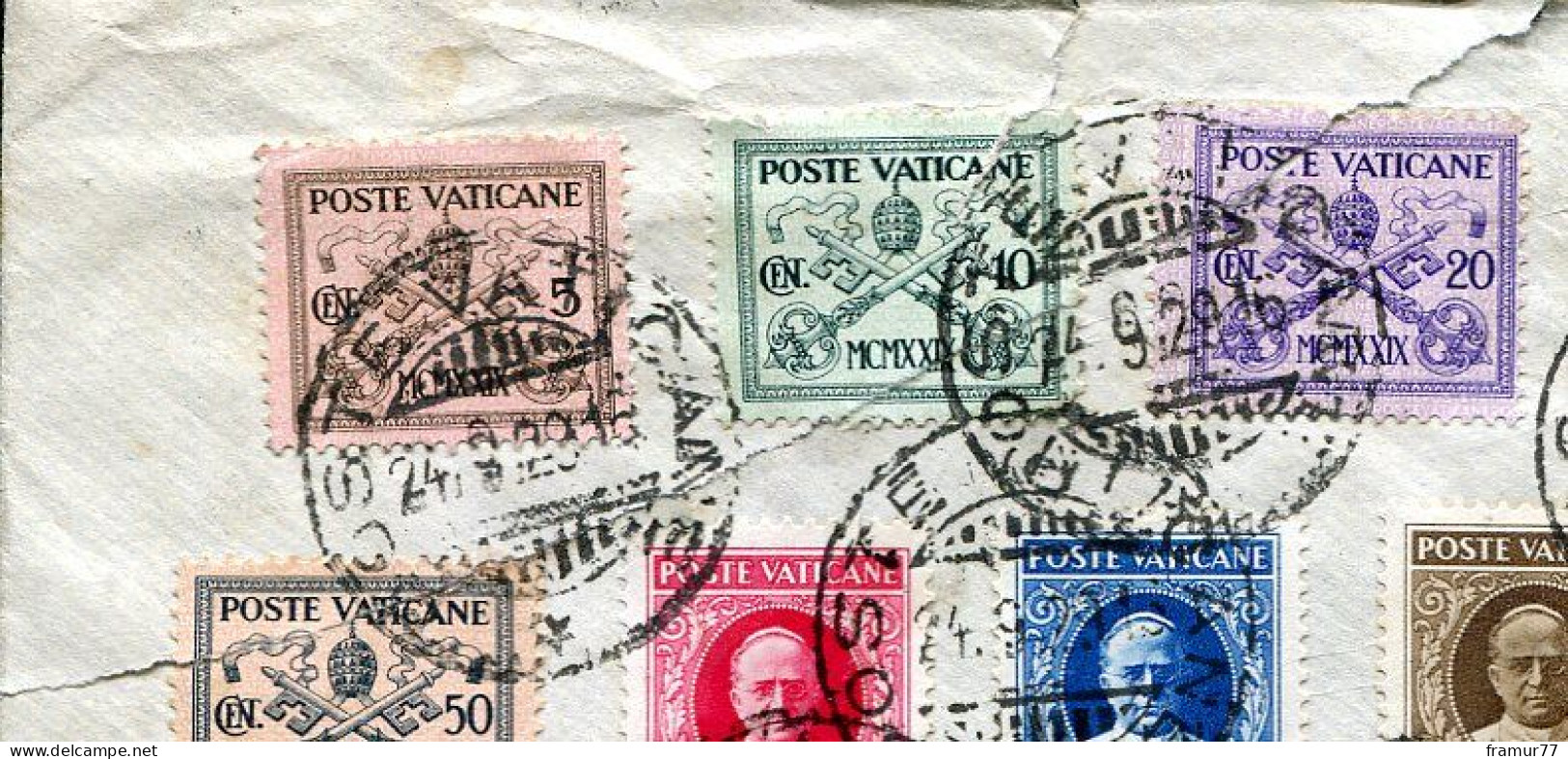 Vaticano Vaticano Conciliazione Su Raccomandata Per Gli USA - Storia Postale