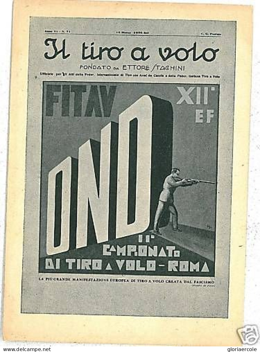 SPO006 - CARTOLINA D'Epoca PUBBLICITARIA -  TIRO AL VOLO ROMA 1934 - Tiro (armas)