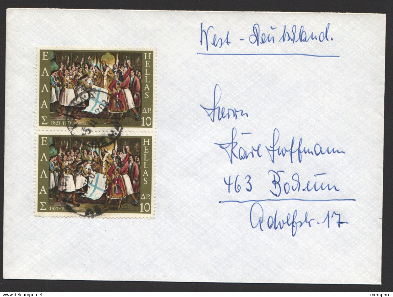 1971  Lettre Avion  Pour Ll'Allemagne Evèque Bénissant Le Drapeau  10 D X2 - Storia Postale