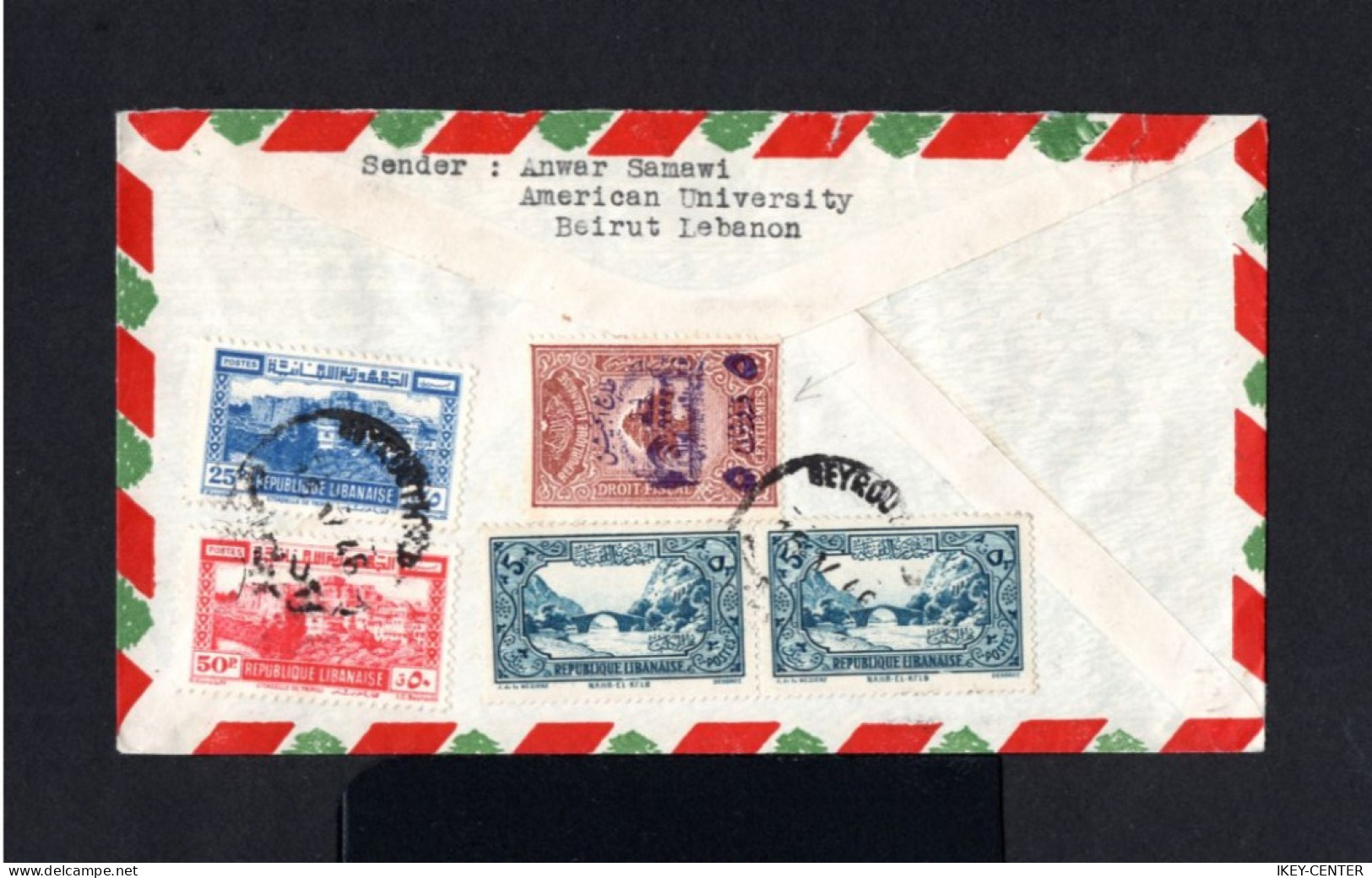 6196-LEBANON-AIRMAIL COVER BEYROUTH To MICHIGAN (usa) 1946.WWII.Liban.Enveloppe AERIEN - Liban