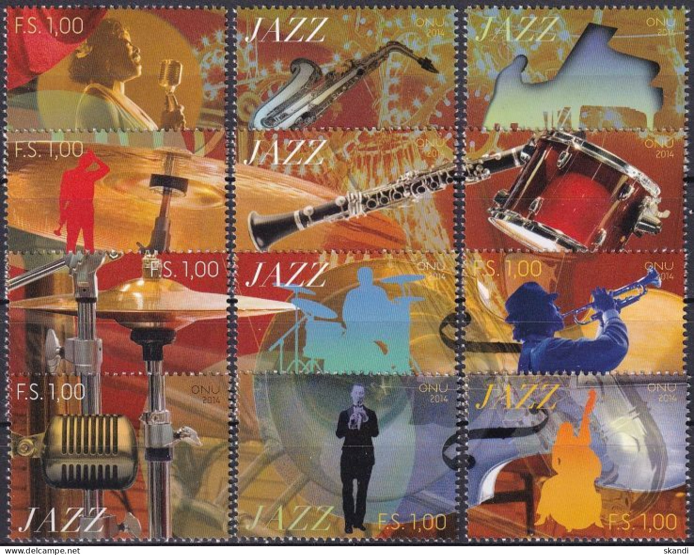 UNO GENF 2014 Mi-Nr. 848/59 Einzelmarken ** MNH - Unused Stamps