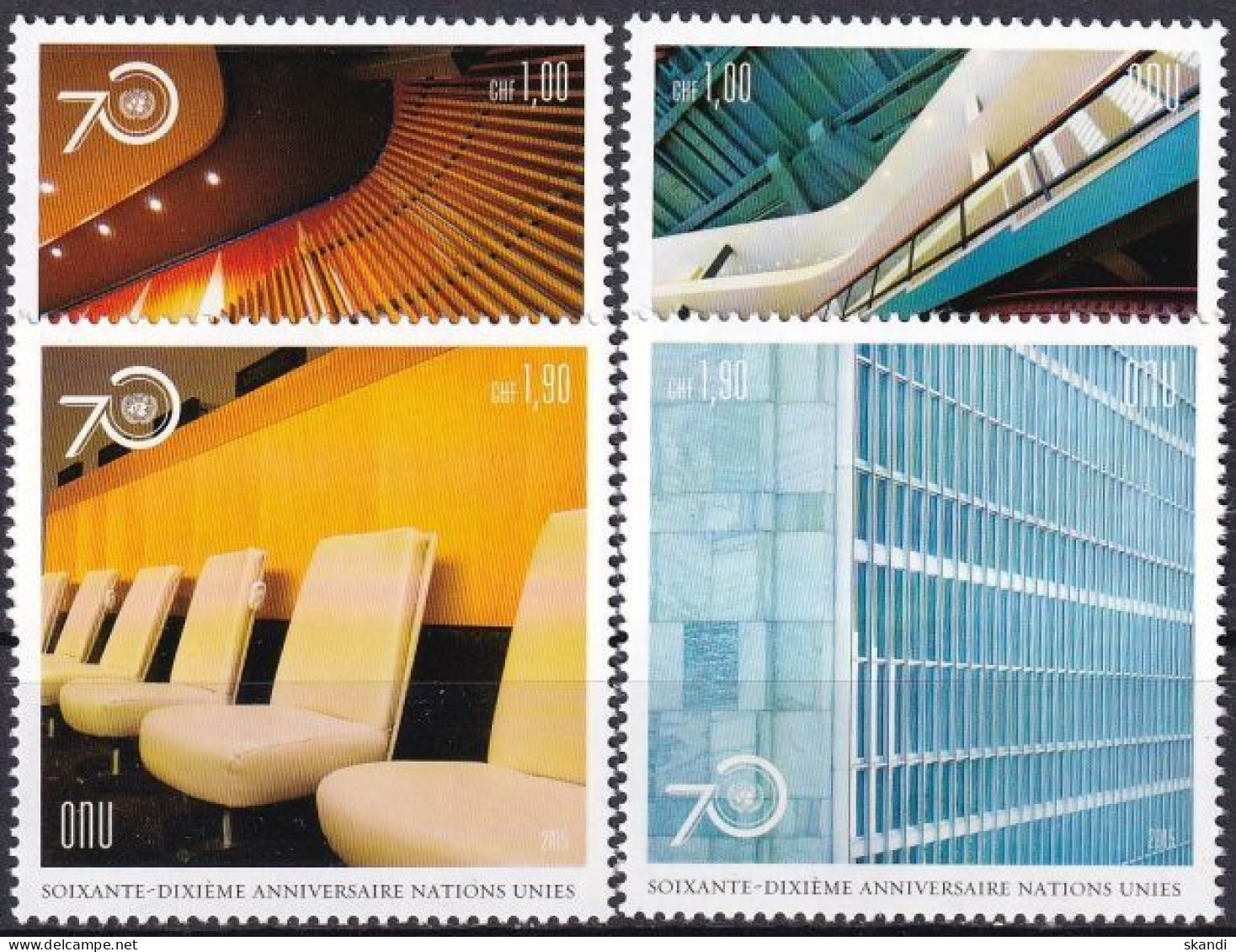 UNO GENF 2015 Mi-Nr. 932/35 Einzelmarken ** MNH - Unused Stamps