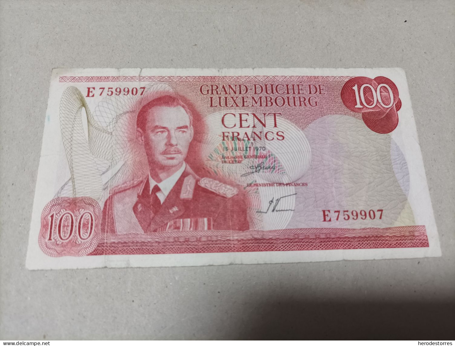 Billete De Luxemburgo De 100 Francos, Año 1970 - Lussemburgo