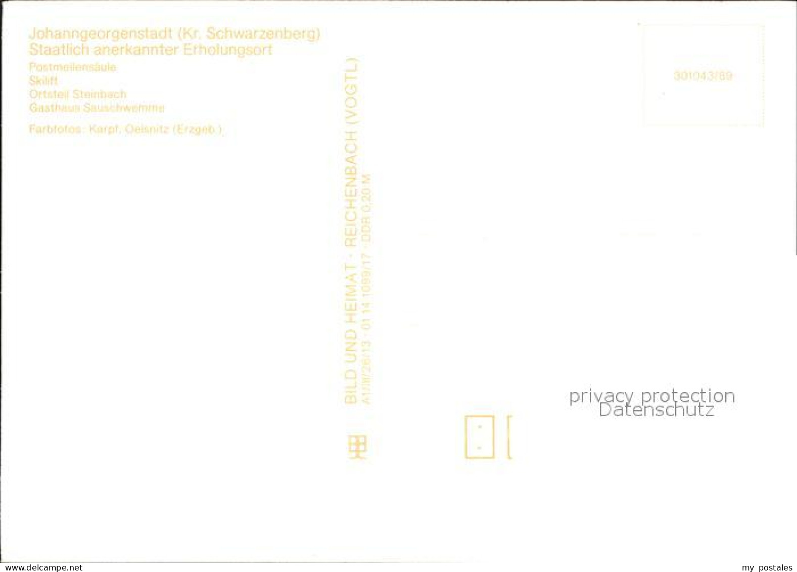 72382624 Johanngeorgenstadt Postmeilensaeule Skilift Gasthaus Sauschwemme Johann - Johanngeorgenstadt
