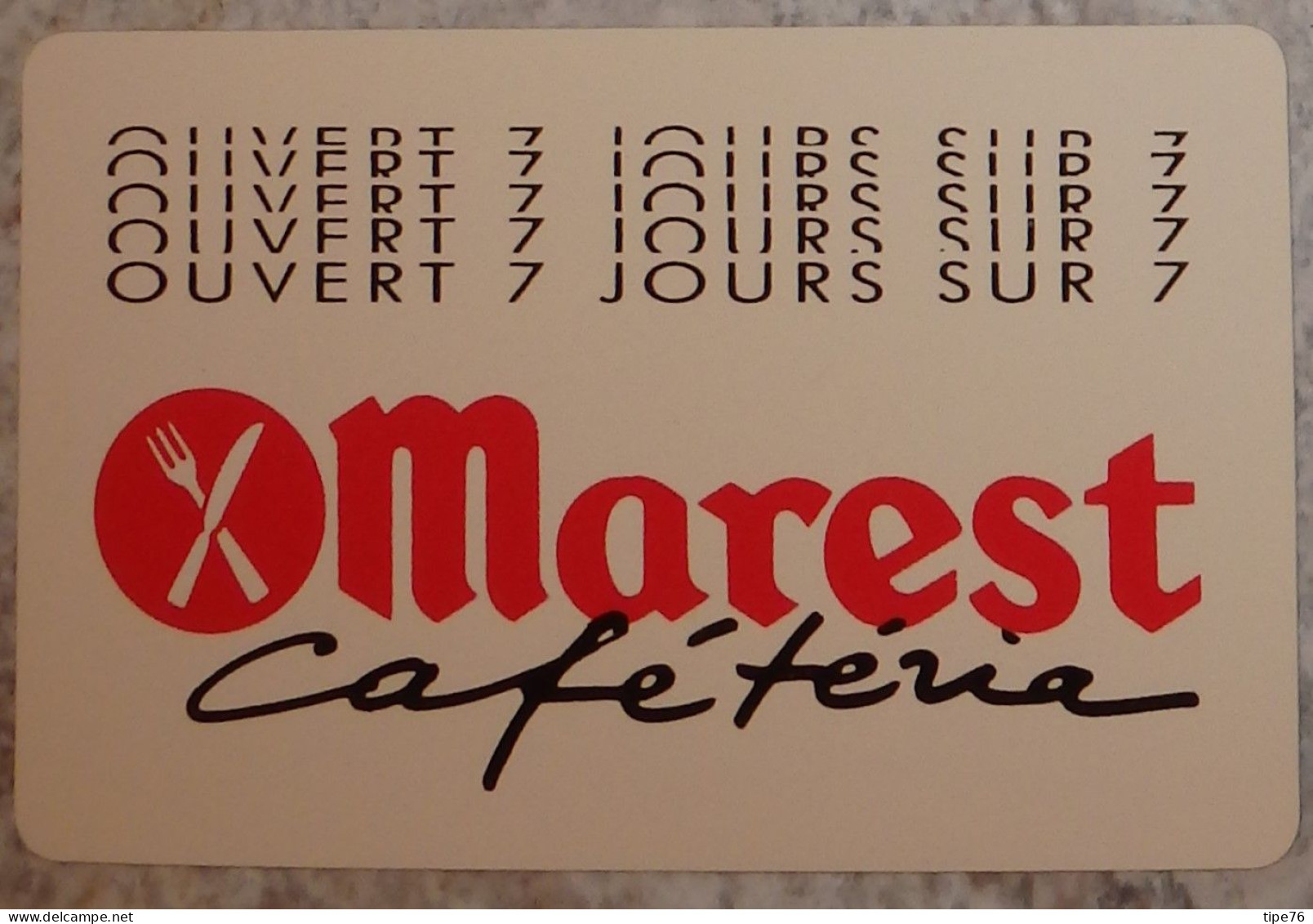 Petit Calendrier Poche 1989 Marest Cafétéria  Format Carte Bleue - Petit Format : 1981-90