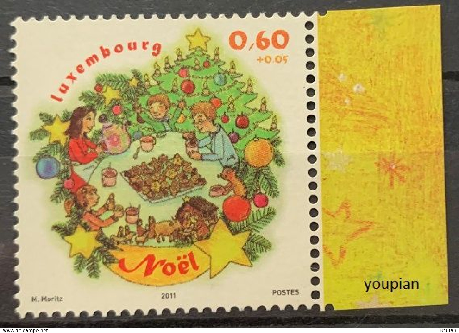 Luxembourg 2011, Christmas, MNH Unusual Single Stamp - Neufs