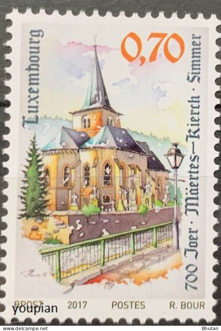 Luxembourg 2017, 700th Anniversary Of Märters Church, MNH Single Stamp - Ungebraucht