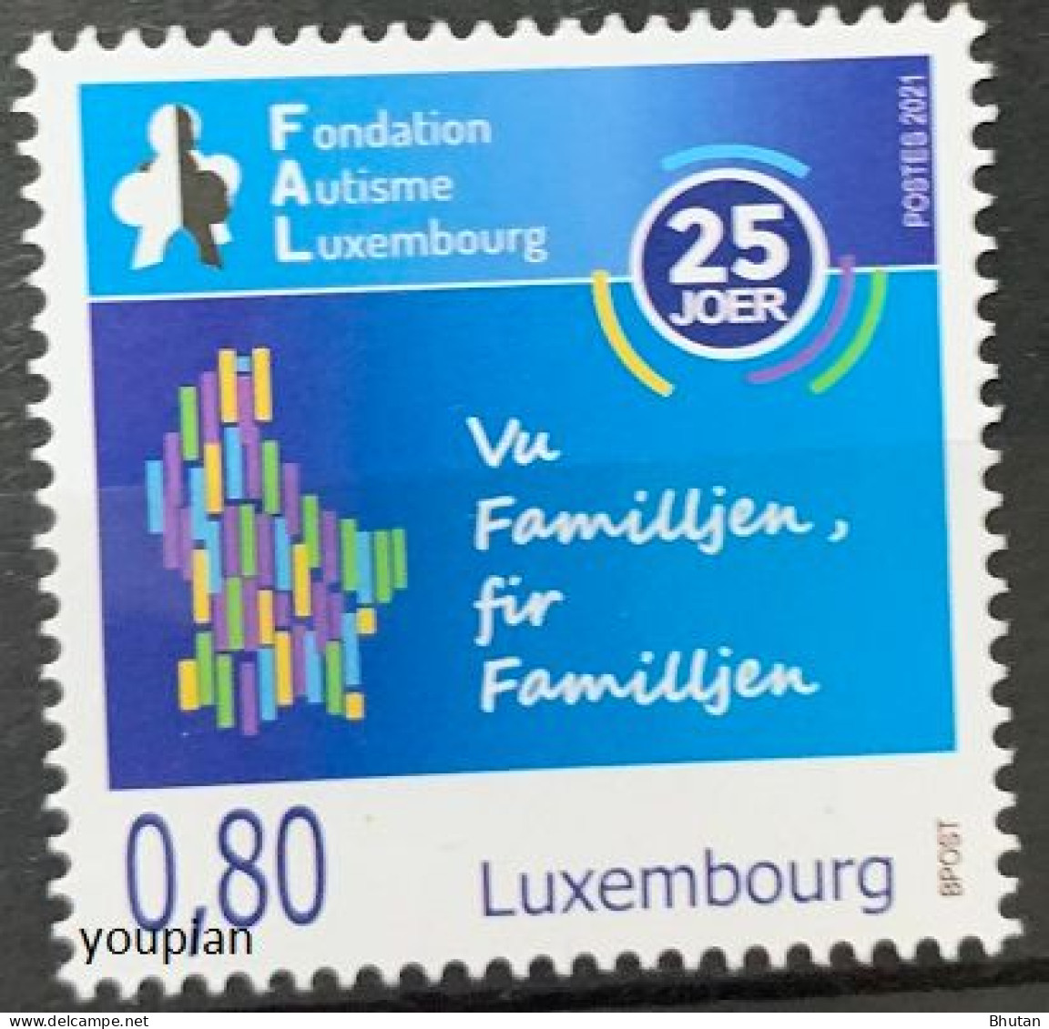 Luxembourg 2021, 25 Years Foundation Autism Luxembourg, MNH Single Stamp - Ungebraucht