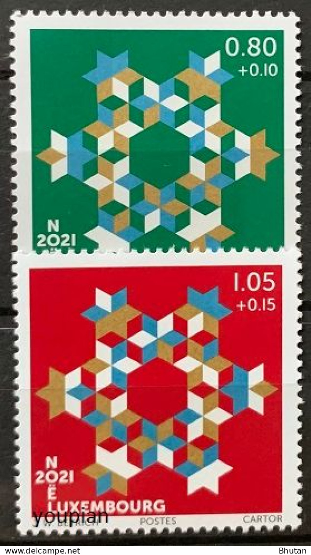 Luxembourg 2021, Christmas, MNH Stamps Set - Nuovi