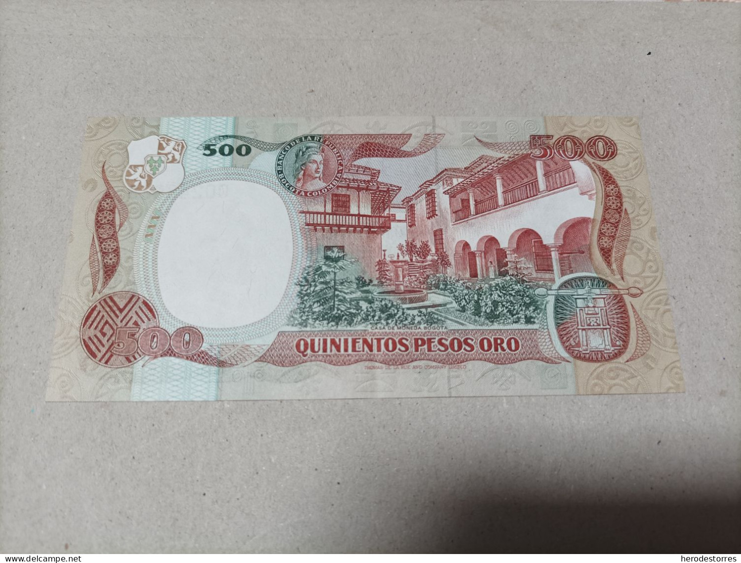 Billete De Colombia De 500 Pesos Oro, Año 1986, Nº Bajisimo 00248928 - Colombie