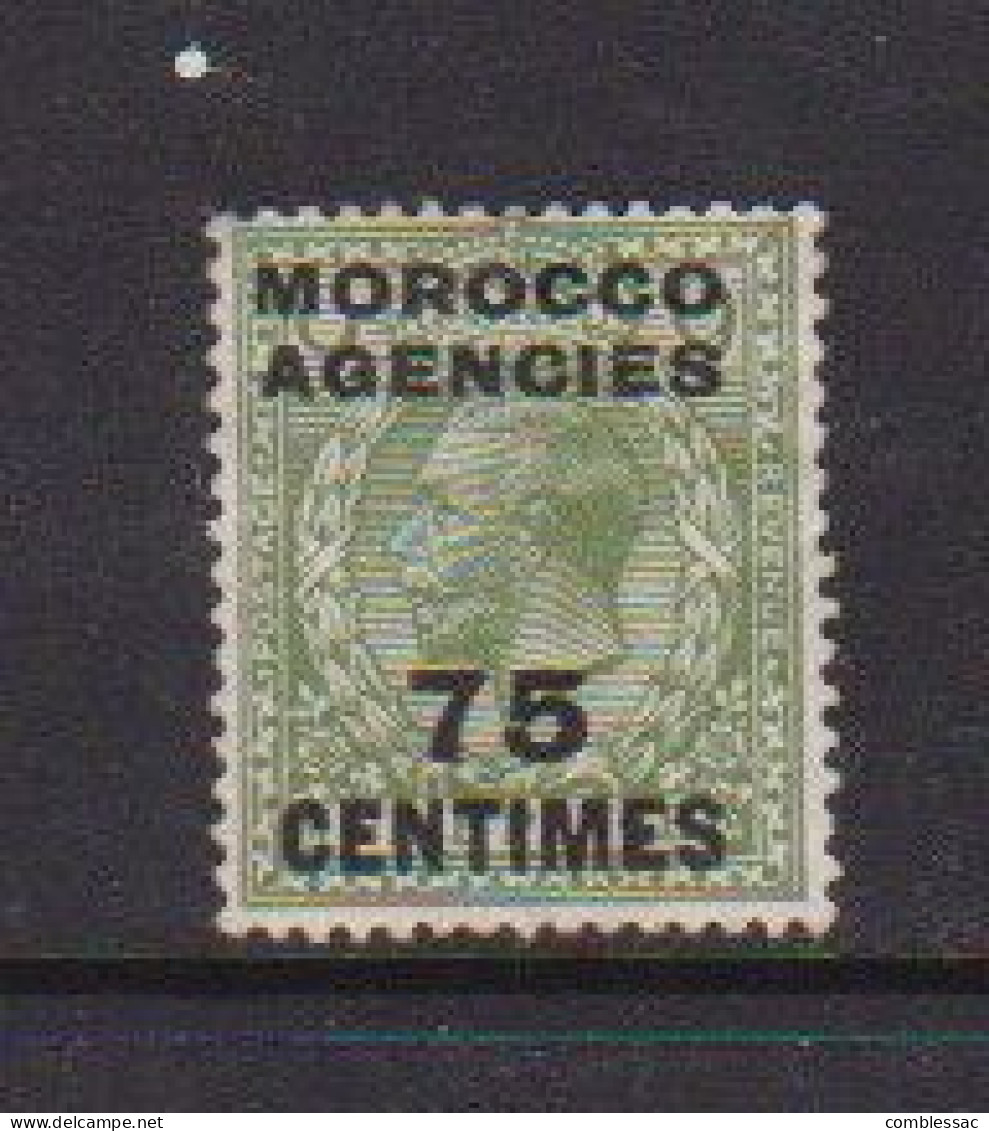 MOROCCO  AGENCIES    1917    75c  On  9d  Olive  Green    MH - Bureaux Au Maroc / Tanger (...-1958)