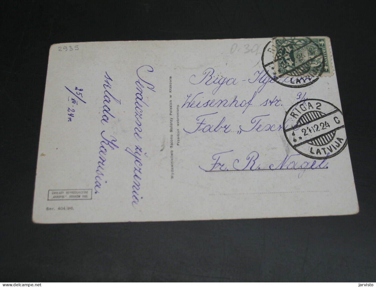 Latvia 1924 Postcard *2935 - Lettonie