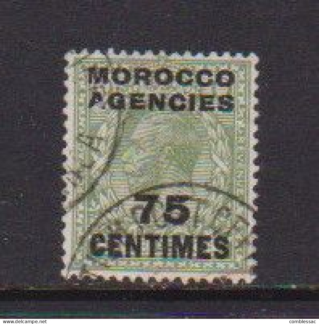 MOROCCO  AGENCIES    1917    75c  On  9d  Olive  Green    USED - Postämter In Marokko/Tanger (...-1958)