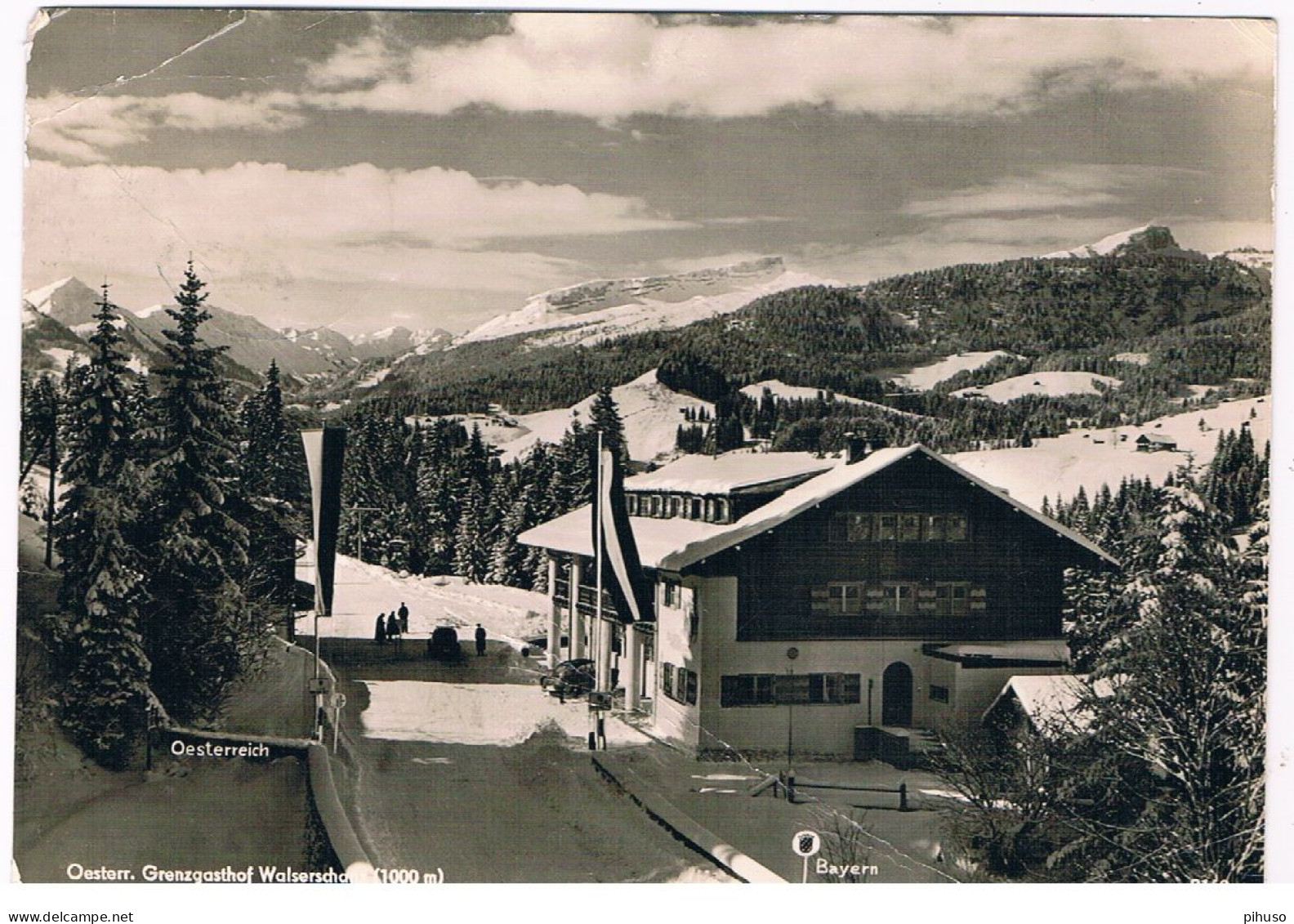 A-6170  MITTELBERG / RIEZLERN : österreichischer Grenzgasthof Walserschanz - Kleinwalsertal