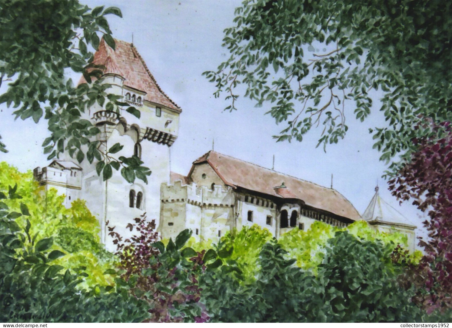 FINE ARTS, PAINTING, CASTLE, ARCHITECTURE, LIECHTENSTEIN, POSTCARD - Liechtenstein