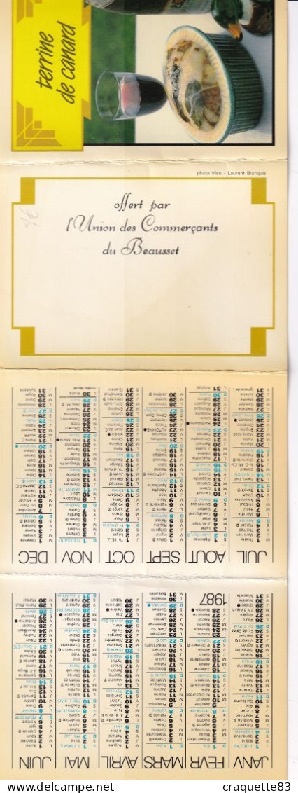 CALENDRIER OFFERT PAR L'UNION DES COMMERCANTS DU BEAUSSET - Big : 1981-90