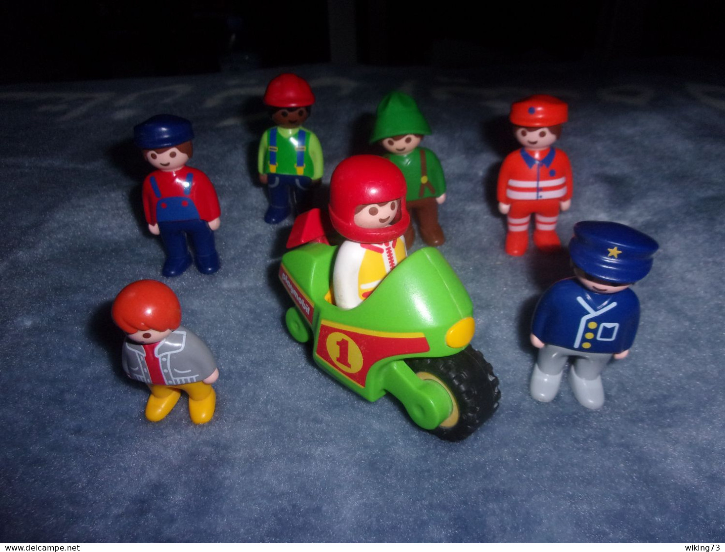 Lot De Personnages Playmobil 123 - Moto - Police - Policier - Playmobil