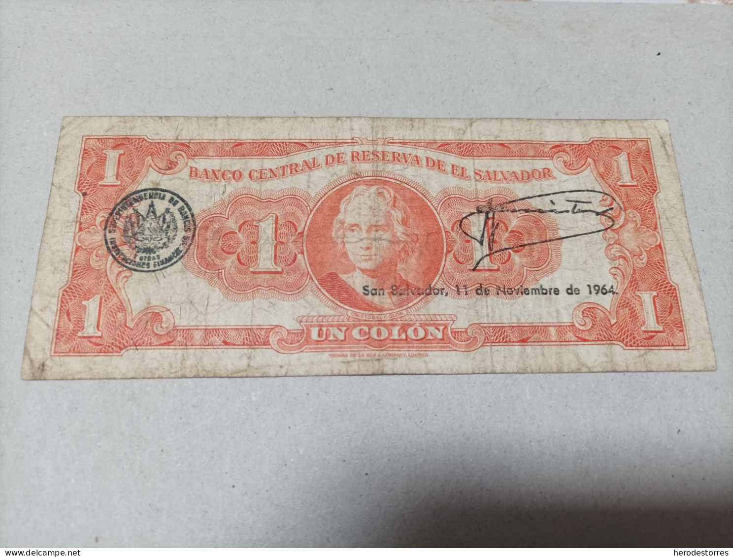 Billete De El Salvador De 1 Colon, Año 1963 - El Salvador