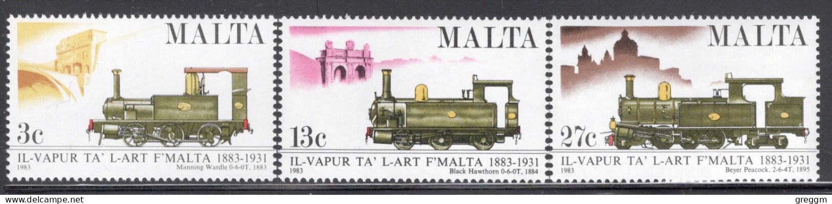 Malta 1983 Set To Celebrate The 100th Anniversary Of The Valetta-Rabat Railway In Unmounted Mint - Malta