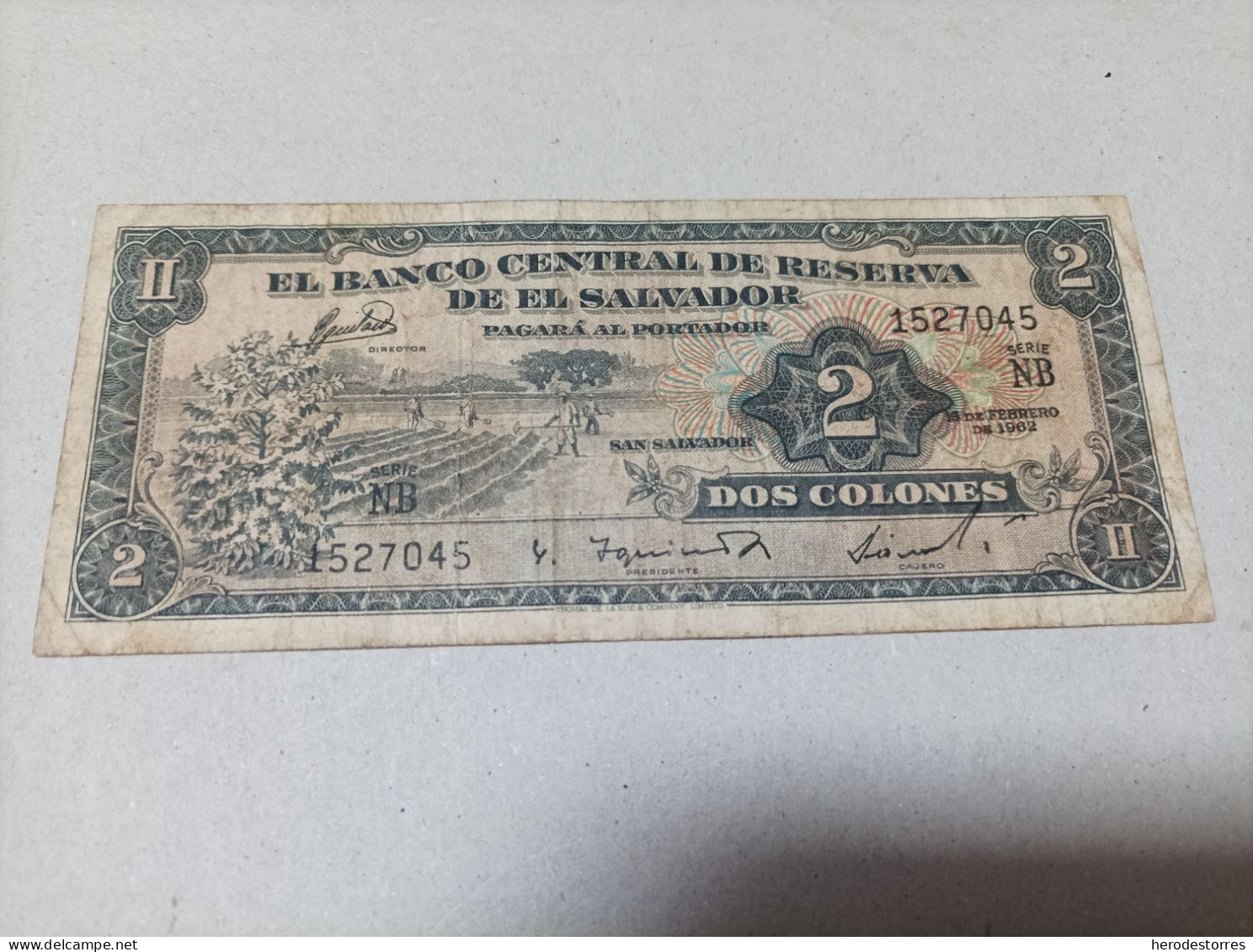 Billete De El Salvador De 2 Colones, Año 1962 - Salvador