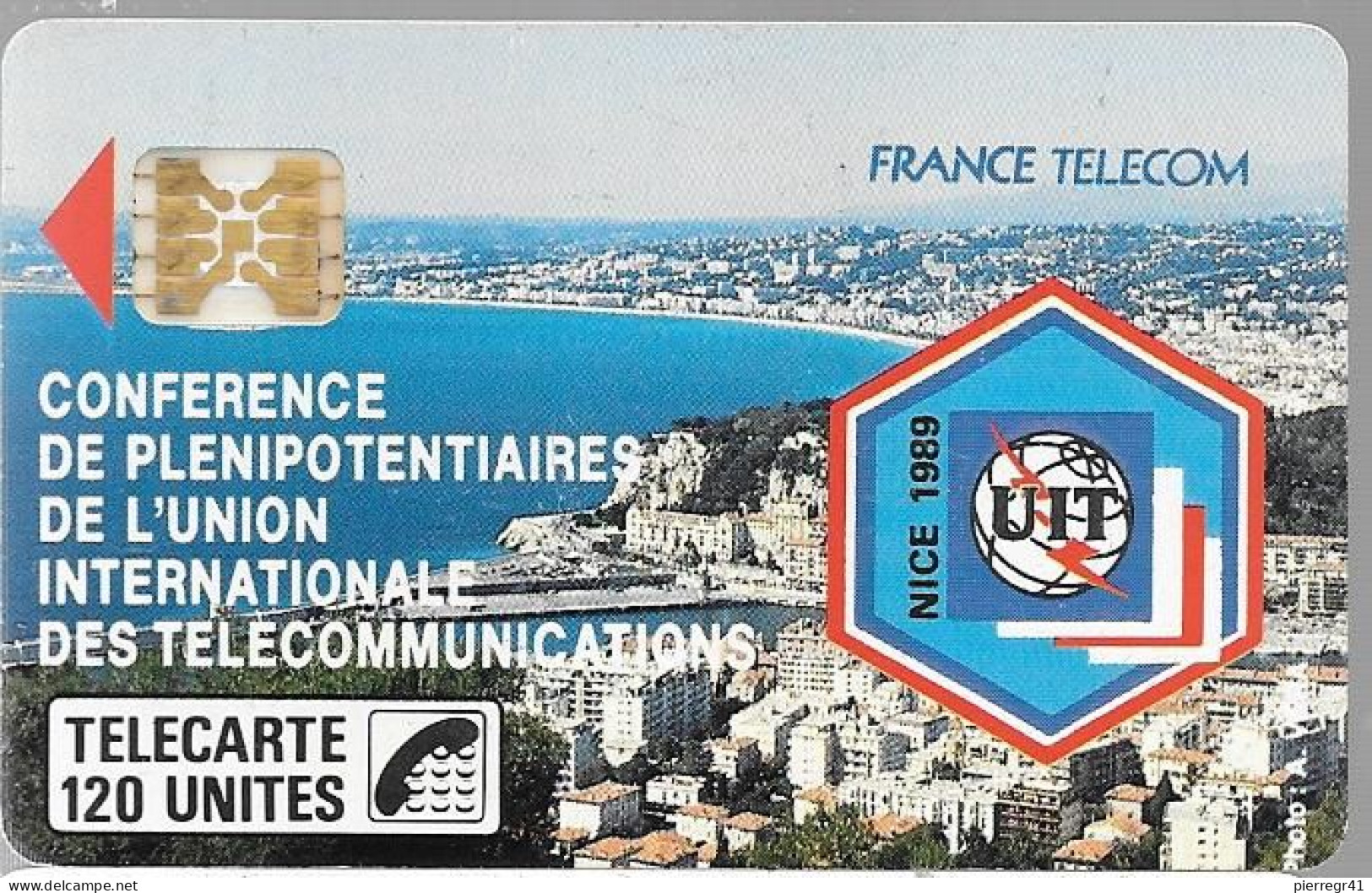 CARTE-PUCE-INTERNE-C41-So Ob-5/89-UIT NICE-1989-V° N° 5 Imp 11591 -Utilisé-TBE - Interne Telefoonkaarten