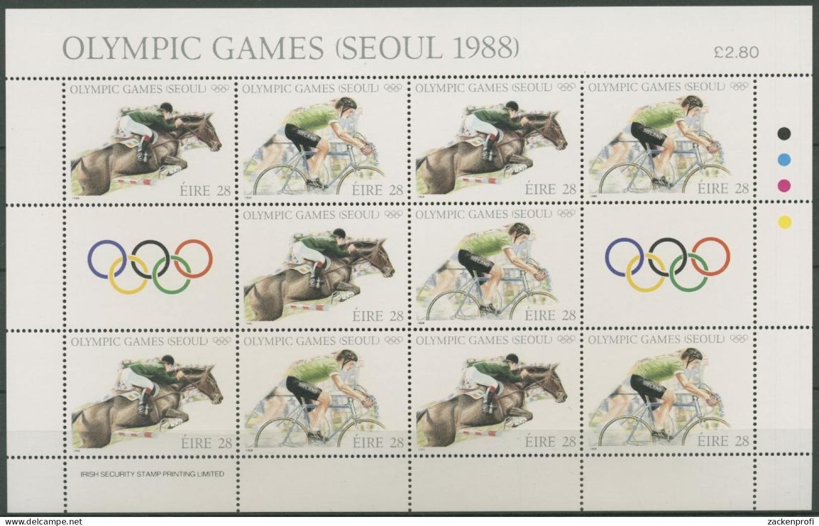 Irland 1988 Olymp. Sommerspiele Seoul Kleinbogen 645/46 K Postfrisch (C16429) - Blocks & Sheetlets