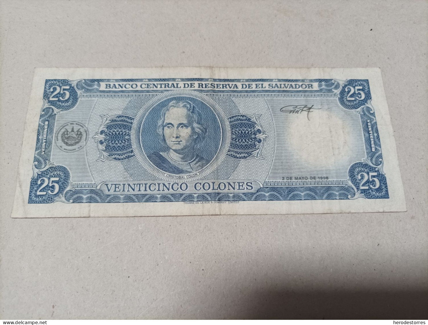 Billete De El Salvador De 25 Colones, Año 1996 - El Salvador