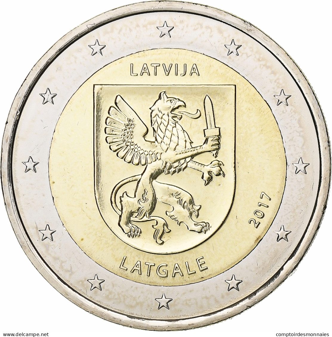Lettonie, 2 Euro, 2017, Bimétallique, SPL+ - Lettonie