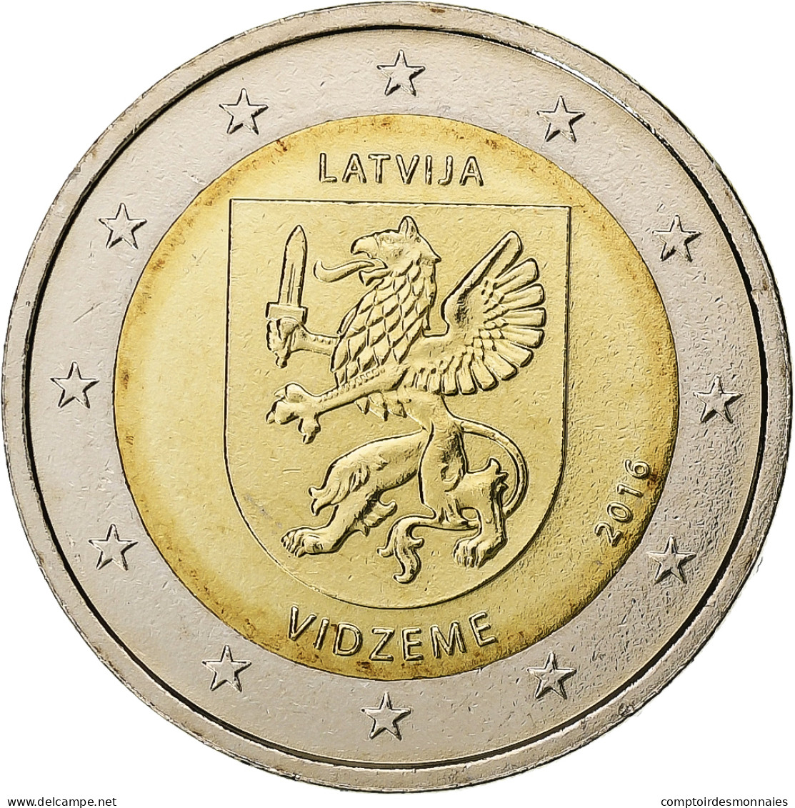 Lettonie, 2 Euro, 2016, Bimétallique, SPL - Latvia