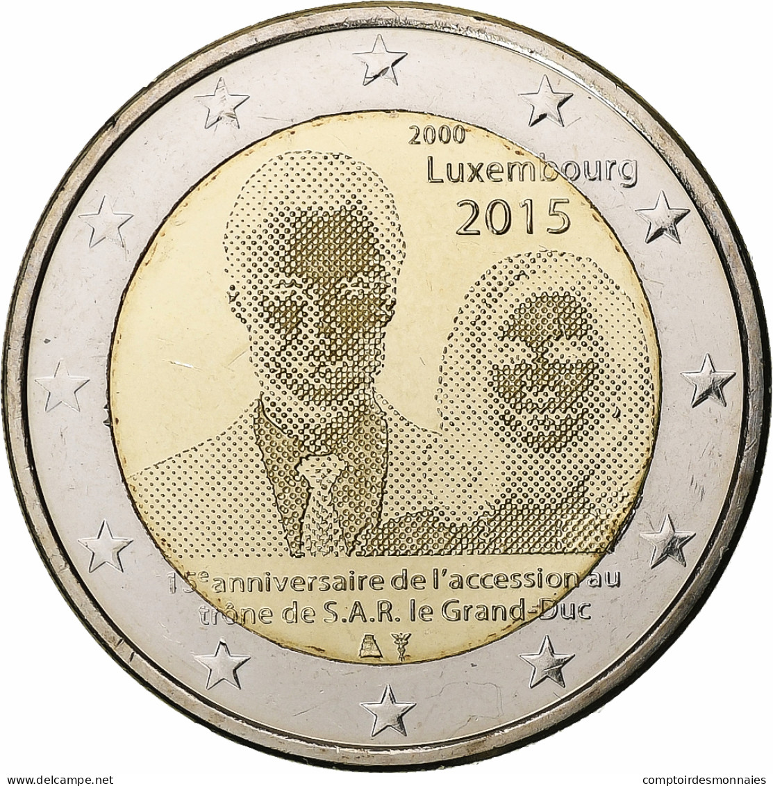 Luxembourg, 2 Euro, 2015, Bimétallique, SPL+ - Luxembourg