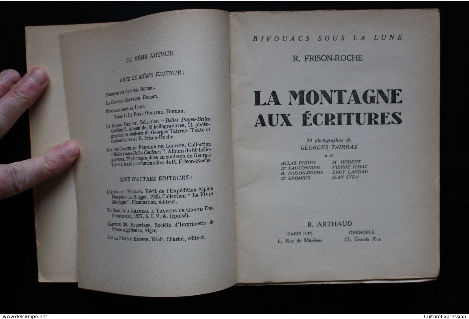 La Montagne Aux écritures (Arthaud, 1952) De Roger Frison-Roche - Adventure