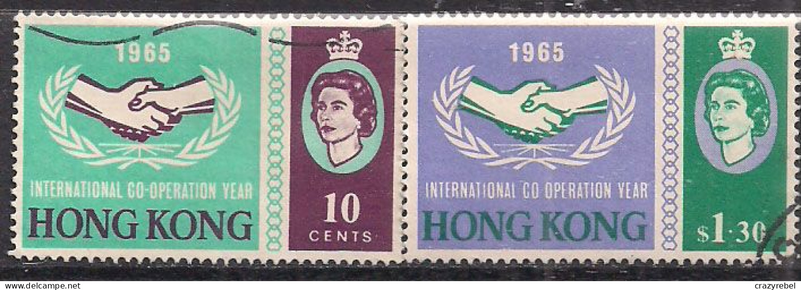 Hong Kong 1965 QE2 Set Int.Co-op Year SG 216 - 217 Used  ( H583 ) - Usati