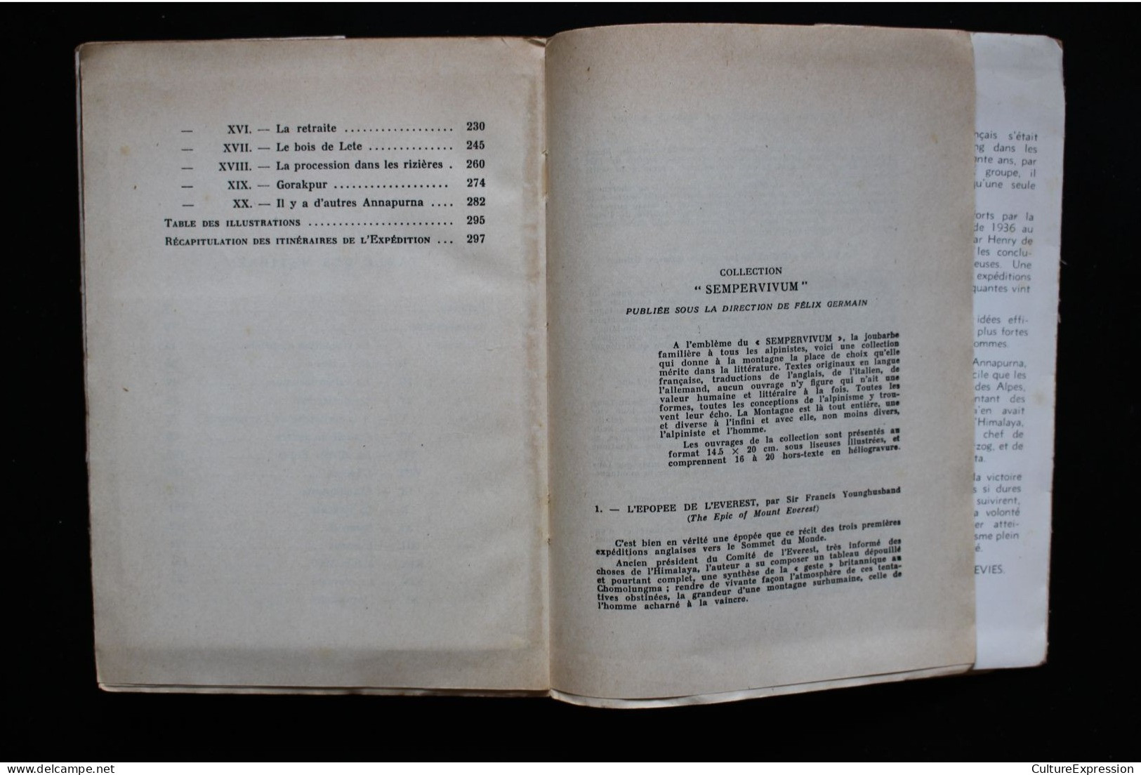 Annapurna premier 8.000 (Arthaud, collection Sempervivum, 1951), roman autobiographique de Maurice Herzog